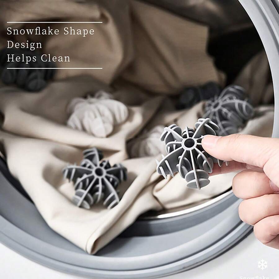 2/4/6pcs Silicone Snowflake Shaped Laundry Balls For Stain Removal