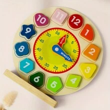 Wooden Clock Model Learning Recognition Time Digital Clock Teaching Aids Toy - Multicolor - View 4