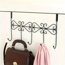 1 móc treo áo khoác đa năng bằng kim loại gắn cửa, móc treo cửa tủ, giá treo khăn 5 móc treo cửa phòng tắm, móc treo quần áo phòng ngủ, giá treo khăn - trắng - Xem 5