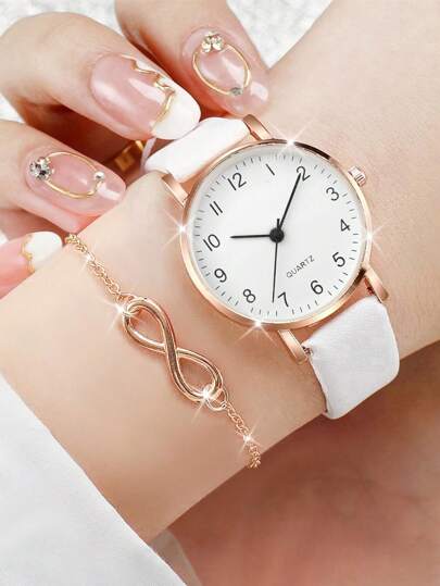 Ladies' able Minimalist Quartz Wrist Horloge Small Dial Leather Strap Bracelet Holiday As Students Returning To School view 3