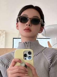 1副新款时尚经典复古猫眼眼镜，男女皆宜，沙滩配饰，女士眼镜太阳镜，秋冬必备单品，商务休闲装，夏季沙滩度假、户外活动、旅行的理想礼物 - 黑色 - 查看 3