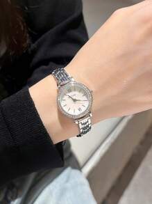 21design White Mother Of Pearl Dial Waterproof Quartz Watch With Silver Starfish Shell Bracelet