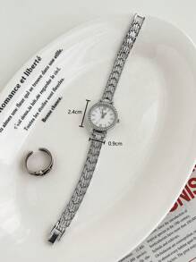 21design White Mother Of Pearl Dial Waterproof Quartz Watch With Silver Starfish Shell Bracelet