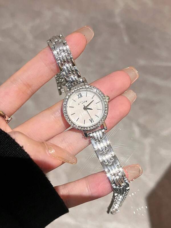 21design White Mother Of Pearl Dial Waterproof Quartz Watch With Silver Starfish Shell Bracelet