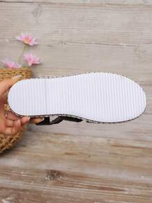 Của phụ nữ Bằng phẳng Dép xăng đan Với Khóa Khép kín , Phong cách , Dày Đế Cho mùa hè - màu đen - Xem 7