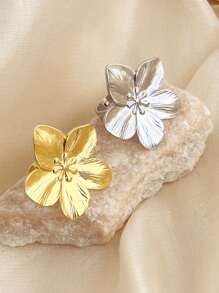 1pc Fashionable French Vintage Floral Design Stainless Steel Ring - Adjustable - Romantic & Elegant Valentine's Day Gift For Women Valentines