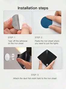 1 件趣味黄貂鱼形运动传感器灯，无线可充电 LED 夜灯，适用于卧室、楼梯、客厅、衣柜、橱柜 - 白色/黄色，自动开/关，万圣节和感恩节装饰万圣节圣诞节感恩节礼物