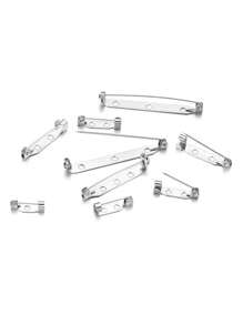 50/100Pcs/Lot 20/25/32/38mm DIY Base Pins Brooch Clip Silver Base Brooch Settings Blank For Jewelry Making Supplies - Silver - View 8