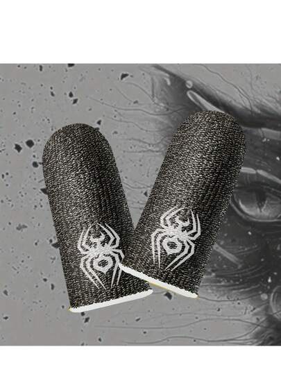 1 Pair Silver Fiber Finger Sleeves With Dragon Thumb Sleeves Finger Seamless Touchscreen Anti-Sweat Breathable Finger Covers,Kitchen,Bathroom,Home,Household Suppliers