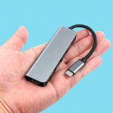 NADODO 五合一 USB 3.0 集线器超薄 C 型集线器，带 USB-C 供电端口 PD 100W 充电 4K @30Hz，USB2.0、3.0、适配器、USB C 扩展坞，适用于 Pro IMac XPS PC 笔记本电脑平板电脑手机 - 灰色 - 查看 10