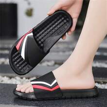 男士拖鞋,簡約時尚戶外防滑家居沐浴拖鞋,流行休閒風格 - 黑色 - 查看 2