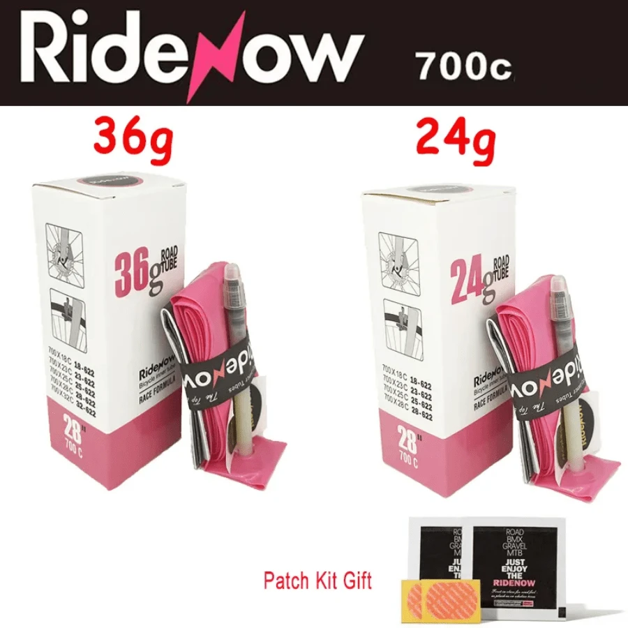 RideNow Ultralight Bike Inner Tube 700c Road Bicycle TPU Inner Tube 45mm 65mm 85mm French Valve Bike Inner Tubes - Pink - View 1