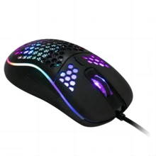 UMILA New Honeycomb Lightweight Rgb Gaming Mouse With Hollow Out Design And Cool Led Light Effect, Designed For E-Sports - Black - View 7