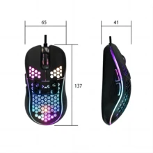 UMILA New Honeycomb Lightweight Rgb Gaming Mouse With Hollow Out Design And Cool Led Light Effect, Designed For E-Sports - Black - View 6