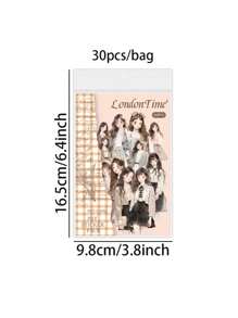 1 Pack Of Pet White Ink Stickers For Daily Life Decoration, Artistic And Creative Images For Girls' Collage Materials