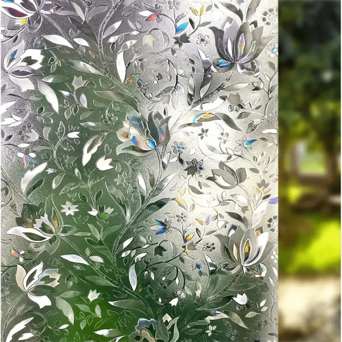 ucdfi 1 Roll Removable Glass Sticker, Self-Adhesive Vinyl 15.74 Inch X 196.85 Inch Waterproof Bathroom Door Wallpaper - Clear - View 1