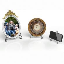 Foldable Triangle Iron Art Stand, European Style Minimalist Metal Ornament Display Stand For Tea Cake Frame Plate Gifts Birthday Graduation