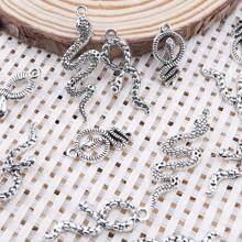 10入組蛇形魅力合金眼鏡蛇吊墜,動物魅力珠寶,適用於手鐲項鍊diy珠寶製作用品