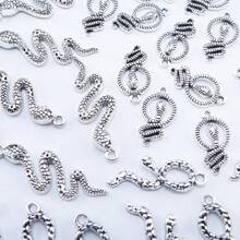 10入組蛇形魅力合金眼鏡蛇吊墜,動物魅力珠寶,適用於手鐲項鍊diy珠寶製作用品