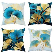 4pcs Phong cách mới Đúng mốt Lanh Vỏ gối Với Thực vật & Hoa In hoa 18x18 Inch , Mềm mại , Sang trọng , Thích hợp Đối với Nhiều loại Cài đặt Như Phòng khách , Văn phòng , Nhà  Trang trí Nắp đệm - Nhiều màu - Xem 4