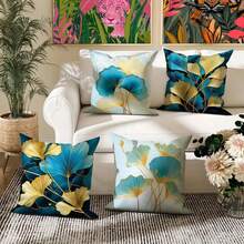 4pcs Phong cách mới Đúng mốt Lanh Vỏ gối Với Thực vật & Hoa In hoa 18x18 Inch , Mềm mại , Sang trọng , Thích hợp Đối với Nhiều loại Cài đặt Như Phòng khách , Văn phòng , Nhà  Trang trí Nắp đệm - Nhiều màu - Xem 8