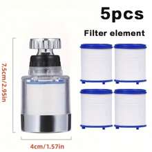 1/3/5入組防銹水龍頭過濾器,帶旋轉接頭,適用於廚房和浴室,防濺水設計,適用於蔬菜清洗和飲用水淨化