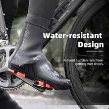 ROCKBROS Overshoes Bicycle Women's Men's Waterproof Shoecover Road Bike MTB Cold Protection For Cycling - Black - View 3