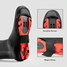 ROCKBROS Overshoes Bicycle Women's Men's Waterproof Shoecover Road Bike MTB Cold Protection For Cycling - Black - View 7