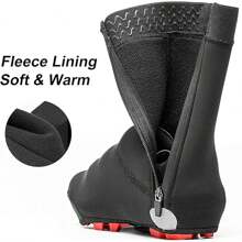 ROCKBROS Overshoes Bicycle Women's Men's Waterproof Shoecover Road Bike MTB Cold Protection For Cycling - Black - View 4