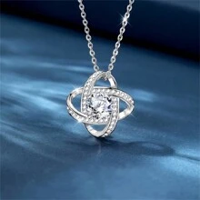 To My Mom Gifts, Thank You For Standing By My Side, Love Knot Necklace For Women, Birthday Mother's Day Present From Son Daughter Christmas Gift