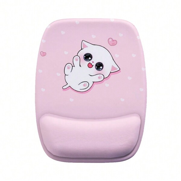 Mouse Pad Ergonomico Gatinho Fofo Desenho Gato