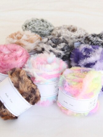 1pc, 50g/Roll Imitation Mink Wool Fancy Yarn Soft And Comfortable Yarn DIY Crochet Knitting Yarn For Crocheting And Knitting Clothes, Hats, Scarves And More (Please Note That The Yarn Does Not Contain A White Card On It. We Shipped It Without The White Packaging)