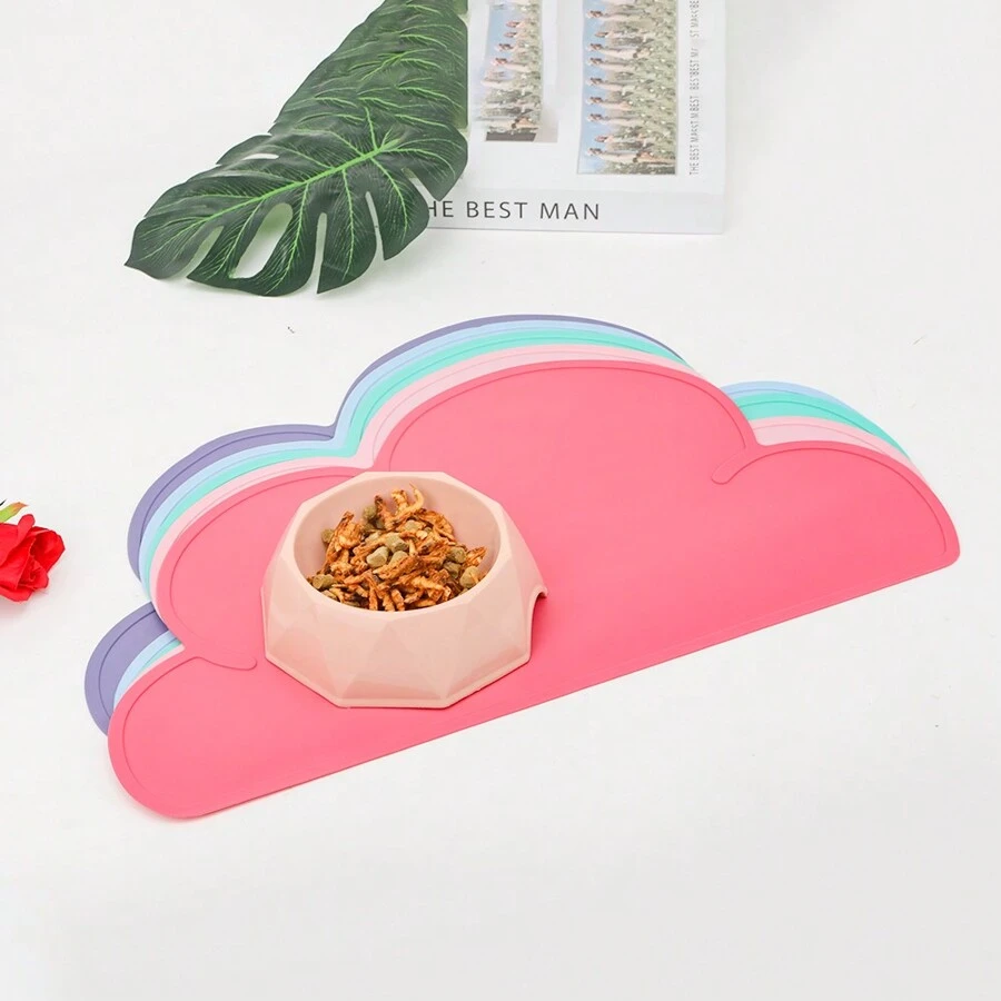 寵物餐墊,紫色雲形 - 彩色 - 查看 1