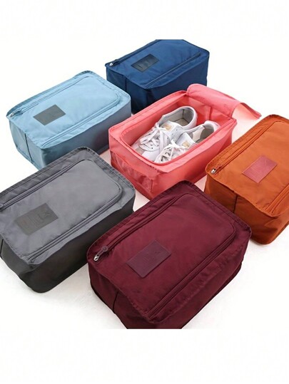 1pc Portable Waterproof Travel Shoe Storage Bag, Zipper Pouch, Shoe Cover, Shoe Box, Shoe Rack, Essential For Travel, Cruise, Summer Vacation, Suitable For Dorm, Home, School, Hotel, Drawstring Shoe Bag, Dust-Proof, Unisex, Travel Essential, Cruise Essential, Vacation Essential