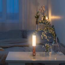 1入體感燈,可充電usb Led夜燈,隨貼隨取,磁性壁櫥燈,浴室臥室走廊廚房樓梯安全壁燈,適用於萬聖節、聖誕節、新年裝飾 - 木紋色 - 查看 5