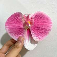 波西米亚风 1 件装蝴蝶兰花朵发夹仙女森林夹爪夹发夹发夹 - 杏色 - 查看 20