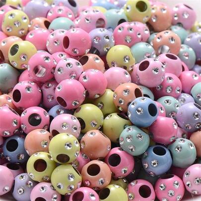 100 st/set 8mm Godis Blandad Färg Runda Avståndshållare Pärlore Skinande Immitation Kristall Akryl Pärlore För Smyckestillverkning Tillbehör Gör själv hantverk Pärlor