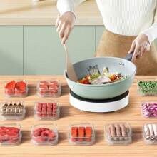 2/5/10/20pcs/Set Refrigerator Frozen Meat Compartment Box, Frozen Storage Box, Household Freshness Preservation Box, Refrigerator Storage And Portioning Box,Transparent Stackable Meal Preparation Containers - Clear - View 10