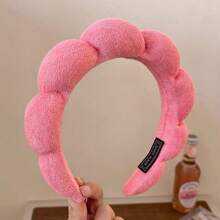 新款女孩云朵形海绵头带，手工编织设计可爱，发带，发箍，发饰 - 杏色 - 查看 18