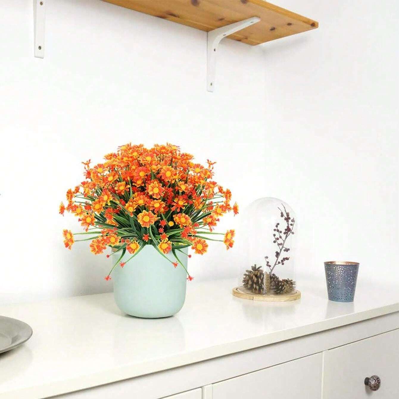 Lot De 20 Bouquets Fleurs Artificielles D'automne - Résistantes UV, Pour Jardin, Véranda, Décorations
