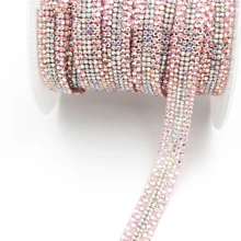 1 mã Pha lê lấp lánh Pha lê Ruy băng Tự dính Sắt-Bật DIY Kim Cương Lấp Lánh Hình dán Đối với Thủ công mỹ nghệ ô tô Quần áo Đồ trang trí - Hồng - Xem 1