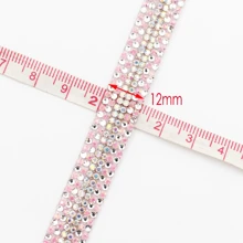 1 mã Pha lê lấp lánh Pha lê Ruy băng Tự dính Sắt-Bật DIY Kim Cương Lấp Lánh Hình dán Đối với Thủ công mỹ nghệ ô tô Quần áo Đồ trang trí - Hồng - Xem 6