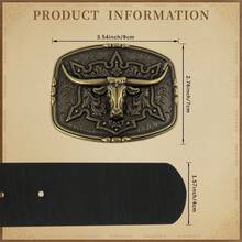 1 Miếng Nam Retro Văn học Phong cách Hoang dã Kim loại Vàng Khóa Con bò Đầu Khóa Nâu/đen chất liệu da PU Có thể điều chỉnh Thắt lưng Đối với Hằng ngày Lễ hội Đối với Trưởng lão & - Một kích thước phù hợp với tất cả - Xem 7