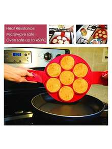 Molde De Silicona Para Panqueques Moldes Herramientas Para Hornear De Silicona  7 Hoyos Huevo Sartén Multifuncional  Tortillas y Cocedor de Huevos Reutilizable Antiadherente Para Hacer Crepes