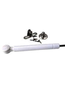 Kit 2 Pistão A Gás Amortecedor Para Porta de Móveis e Armários 100N - Branco - Visão 3