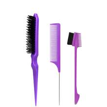 3 件套尖尾梳 & 眉刷 & 尖尾鬃毛刷，用于护发、女孩礼物、发刷/发梳、返校、旅行度假必需品、女士发饰、刷子、发刷、边刷、刷头发、发梳、梳头发、顺发刷、球刷、迷你发刷、发刷套装、木梳 - 彩色 - 查看 13