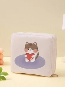 Lindo bolso de almacenamiento para toallas sanitarias con patrón de animales, bolso organizador de cosméticos, bolso portátil de maquillaje, bolsa para cosméticos, organizador de almacenamiento de cosméticos, bolsas para cosméticos, organizador de cosméticos - Multicolor - Ver 1