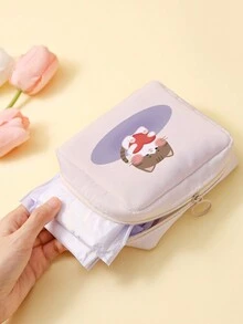 Lindo bolso de almacenamiento para toallas sanitarias con patrón de animales, bolso organizador de cosméticos, bolso portátil de maquillaje, bolsa para cosméticos, organizador de almacenamiento de cosméticos, bolsas para cosméticos, organizador de cosméticos - Multicolor - Ver 5
