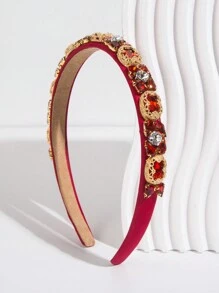 皇家一款女性窄邊巴洛克風格頭帶，寶石裝飾頭冕 - 彩色 - 查看 13