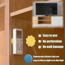 Magnetic Remote Control Holder - 2/4/6 Pcs Black Set For TV, Fan, And Air Conditioner Remotes - Wall Mount With Self-Adhesive Back For Easy Installation And With Our Powerful And Sleek Magnetic Holders - Yellow - View 4